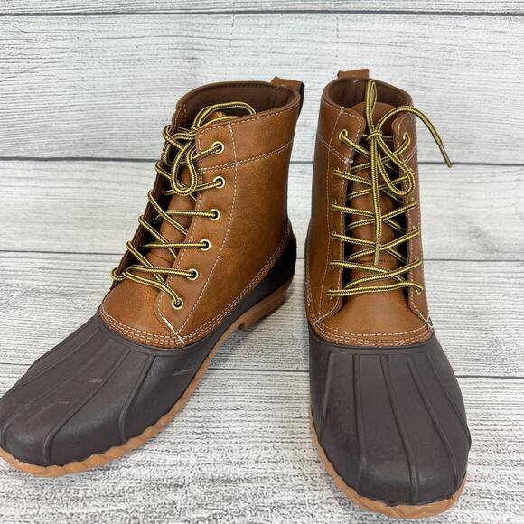 Lands End Men's Haze Brown Durable All Weather Duck Boots Size 13 - Picture 8 of 11